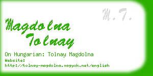 magdolna tolnay business card